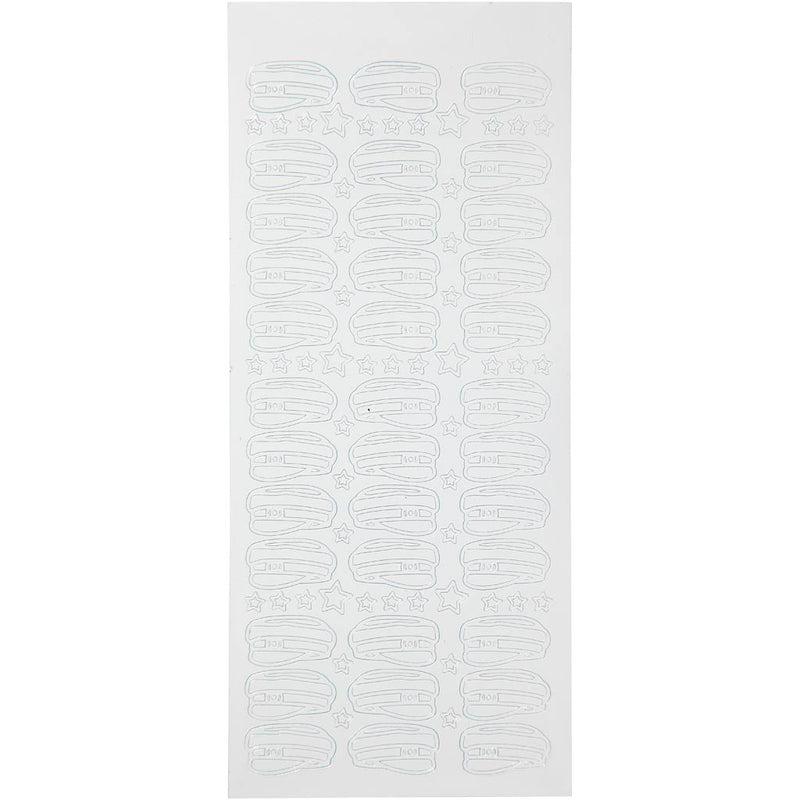 Pegatinas de empresa Creativ, gorra de estudiante, hoja 10x23 cm, blanco, 1 hoja