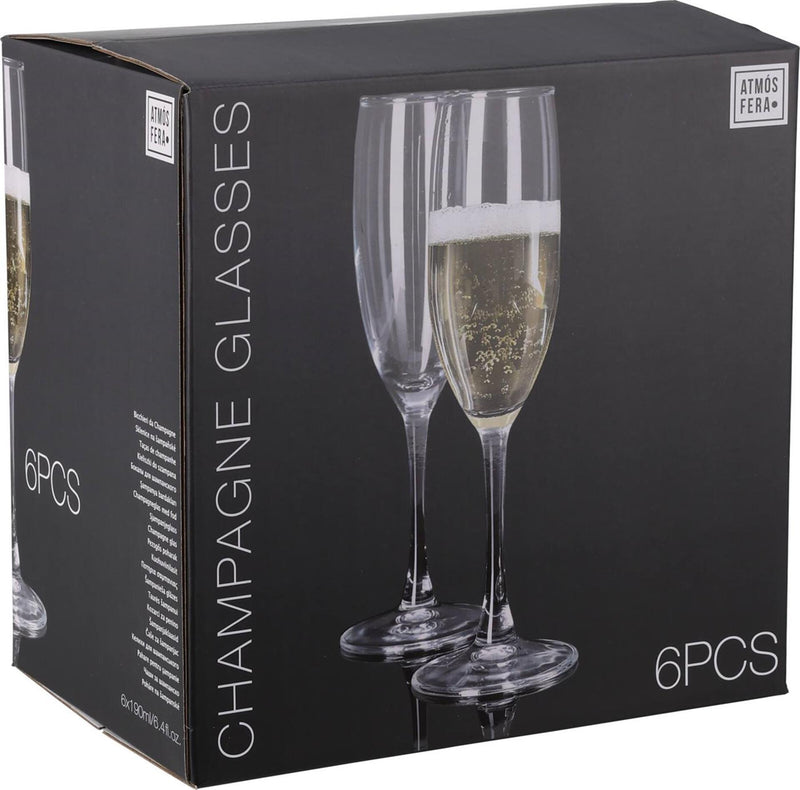 Atmos fera set bicchieri champagne 6 pezzi 190ml