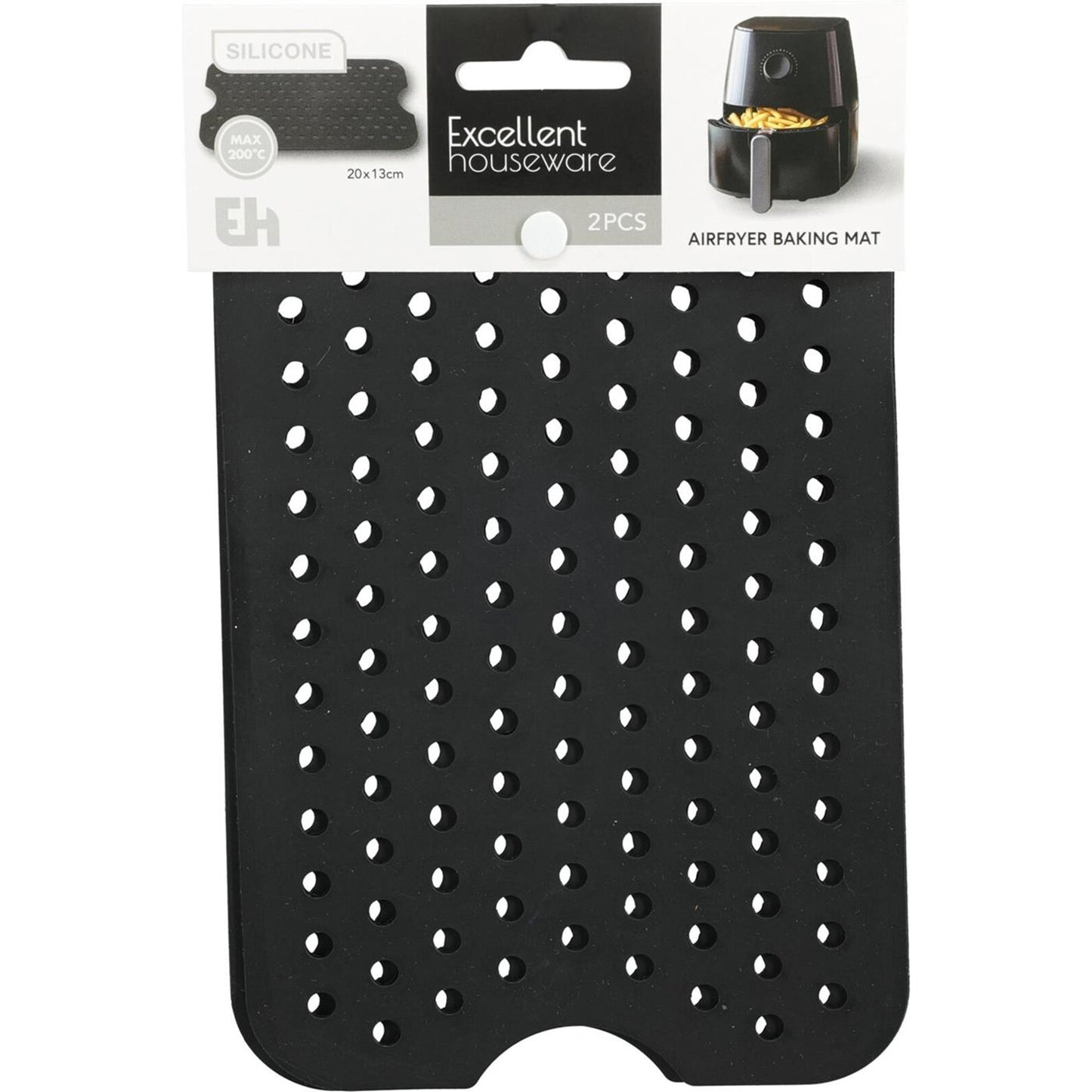Z1 airfryer mat siliconen 21x13cm zwart