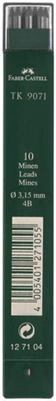 Faber-castell potloodstiftjes - tk9071 - 3,15mm - 4b - 10 stuks - fc-127104