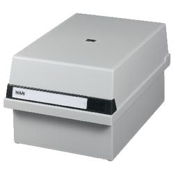 Caja para fichas Abi a5 23,5 x 36 x 19 cm gris claro para 1300 tarjetas de visita