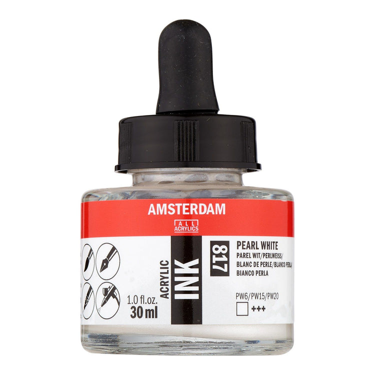 Amsterdam all acrylics amsterdam • acrylic ink bottle parelwit 30ml