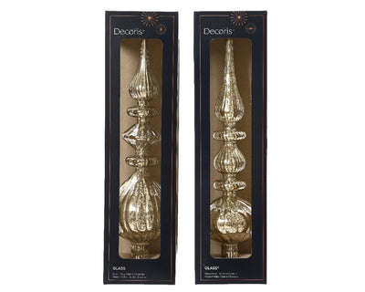 Decoris pico vidrio antiguo plata h35cm