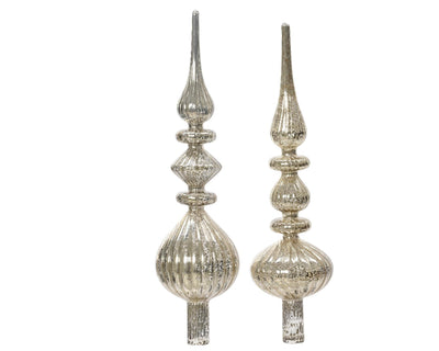 Decoris pico vidrio antiguo plata h35cm