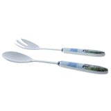 Wiebe van der zee 2 dlg saladebestek 25,5cm porselein rvs - afbeelding 1