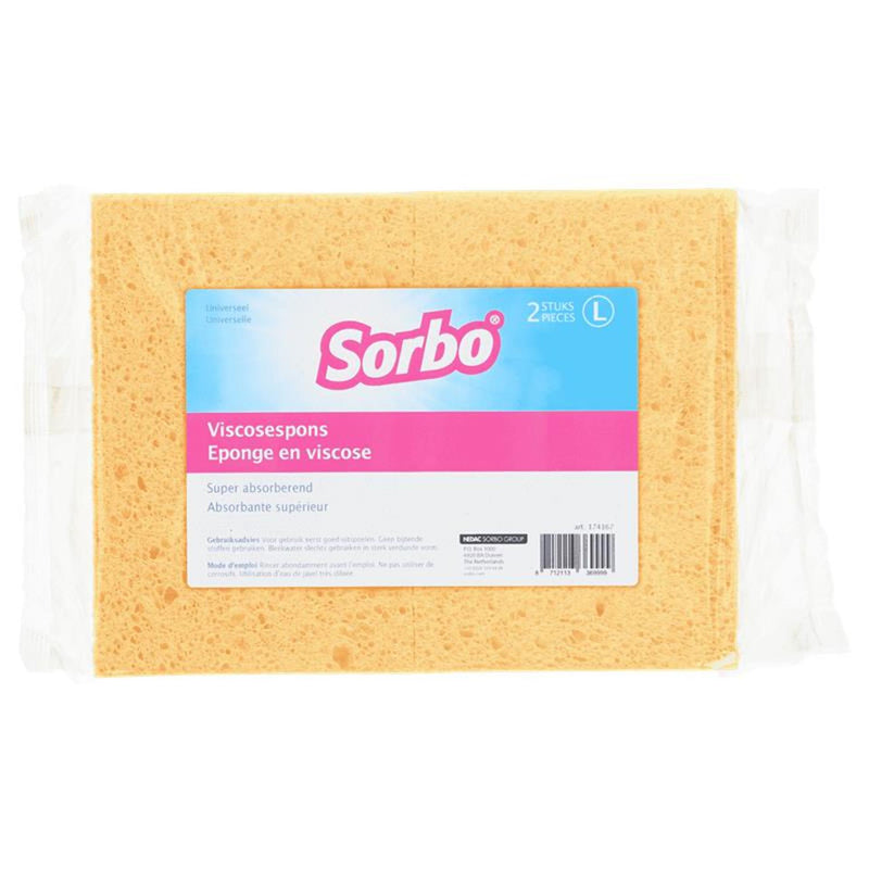 Sorbo viscosespons l pak a 2 stuks