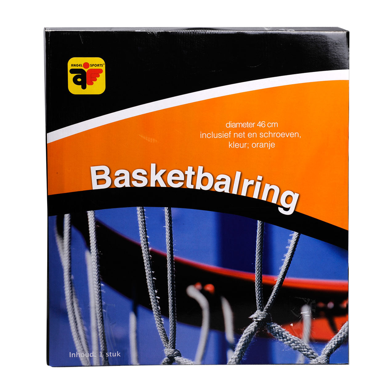 Angel sports Basketbalring met net 46 cm oranje
