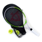 Engelhart tennisracket met hoes en 2 ballen - groen - afbeelding 3