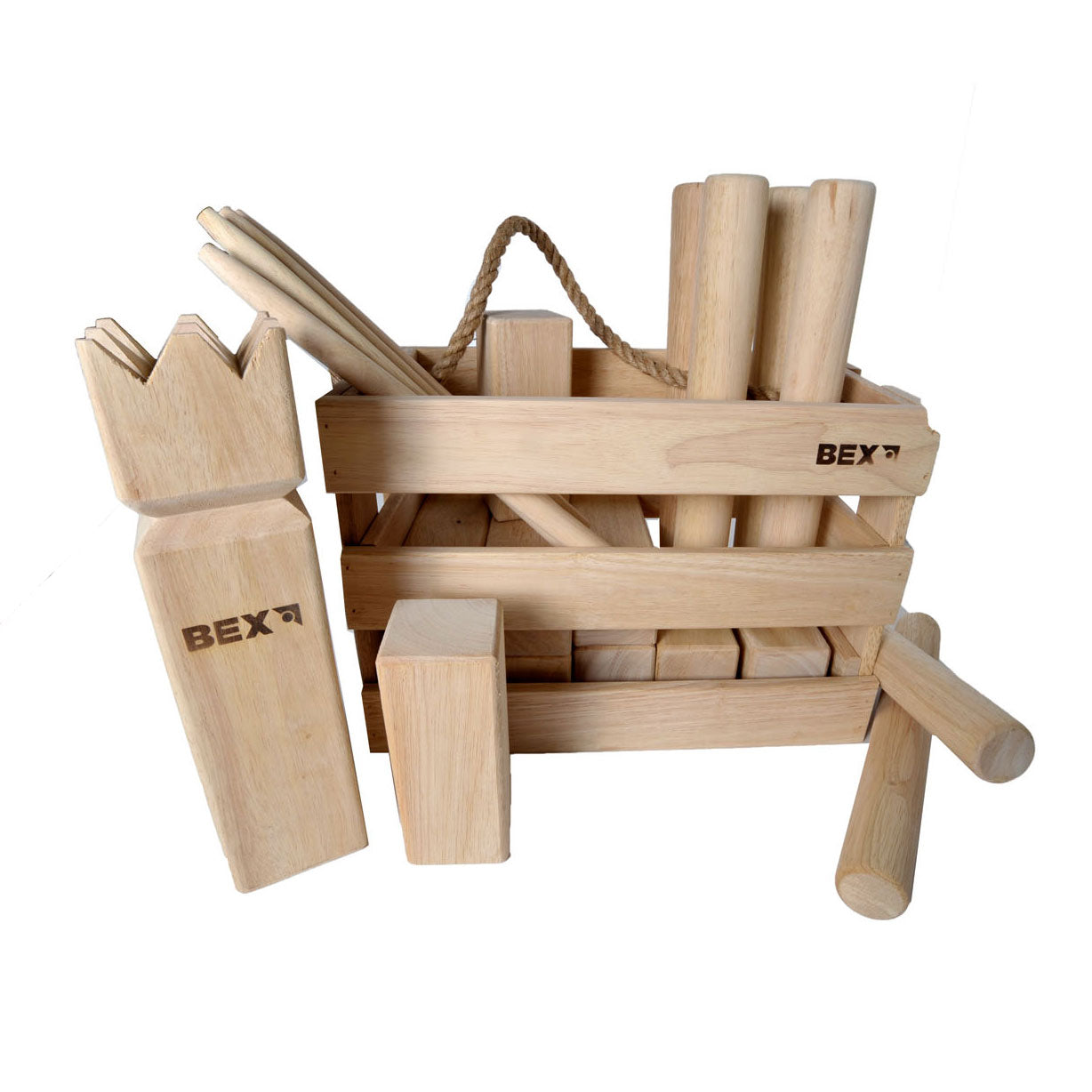 Kubb en caja de madera