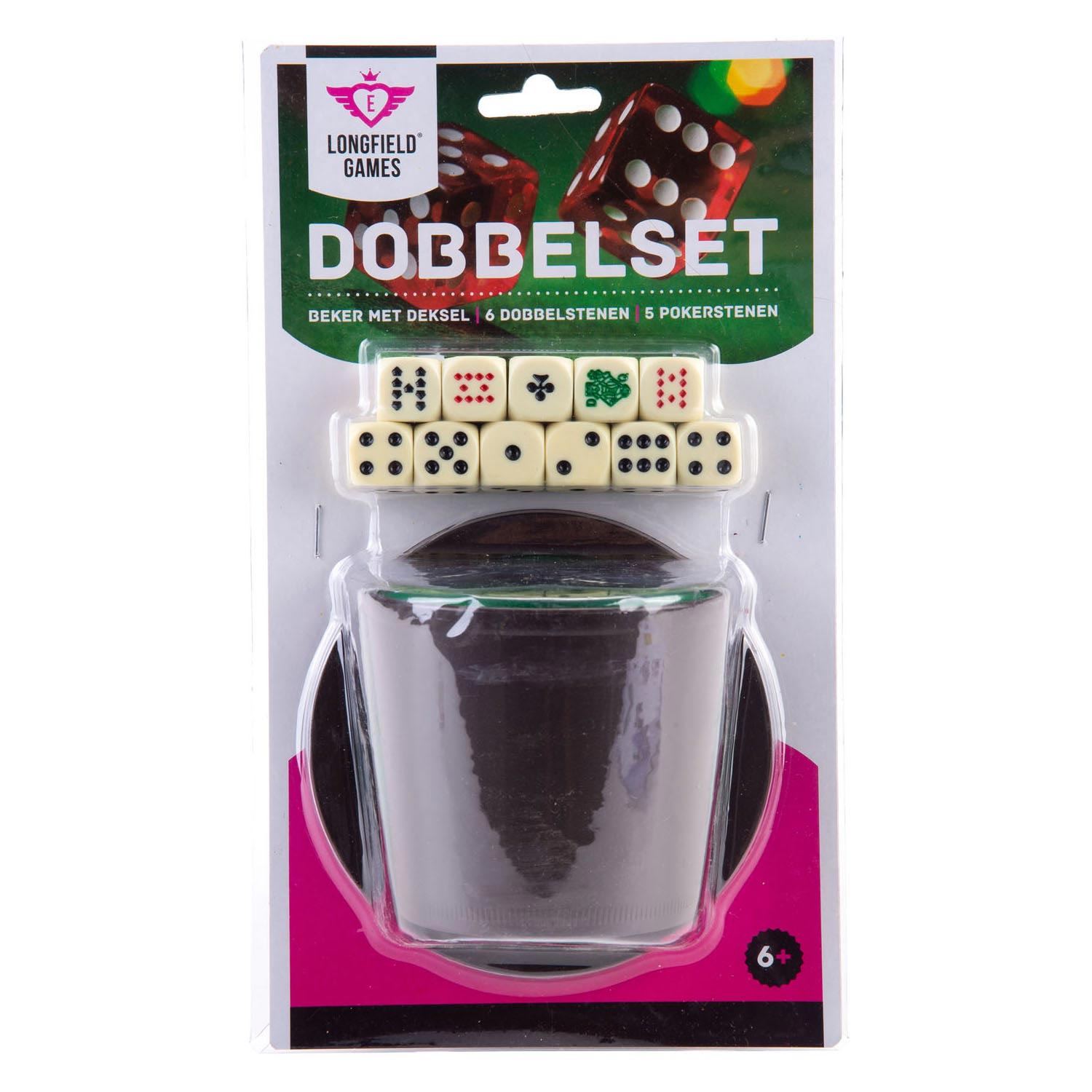 Copa de póker con tapa y dados