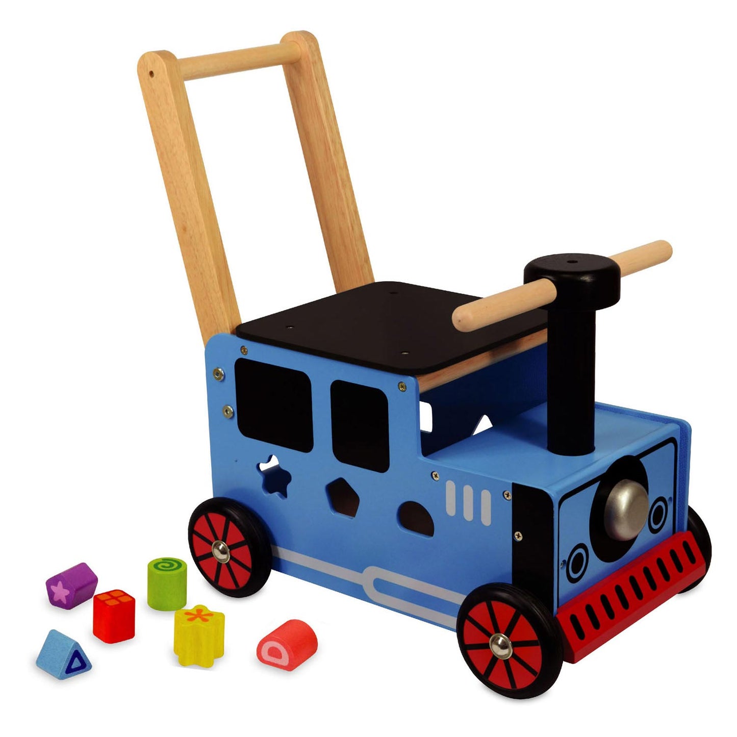 I'm Toy Loop Push Wagon y Train Junior Blue Black