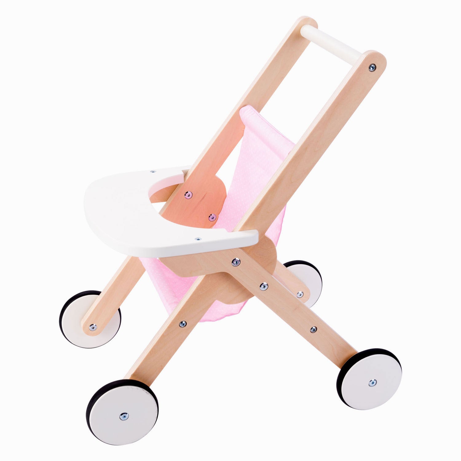 Camión de muñeca de madera rosa rosa