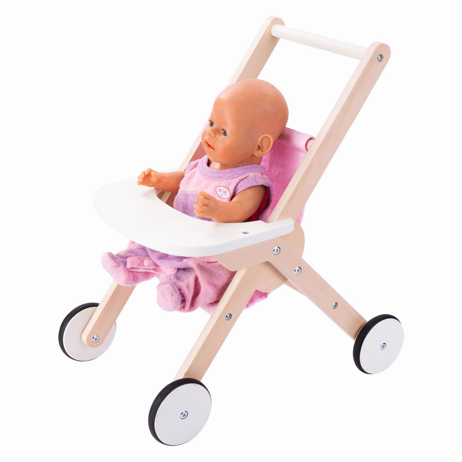 Camión de muñeca de madera rosa rosa