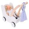 Engelhart houten poppenloopwagen grijs wit