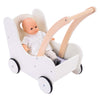 Engelhart houten poppenloopwagen grijs wit