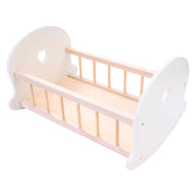 Cuna de columpio de cama de muñeca, blanco gris - afbeelding 4