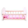 Cuna de columpio de cama de muñeca, blanco rosa
