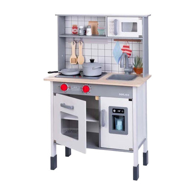 Dorjee Wooden Play Kitchen incluyendo accesorios blancos