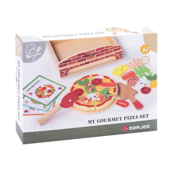 Juego de pizza gourmet de madera, 20 piezas