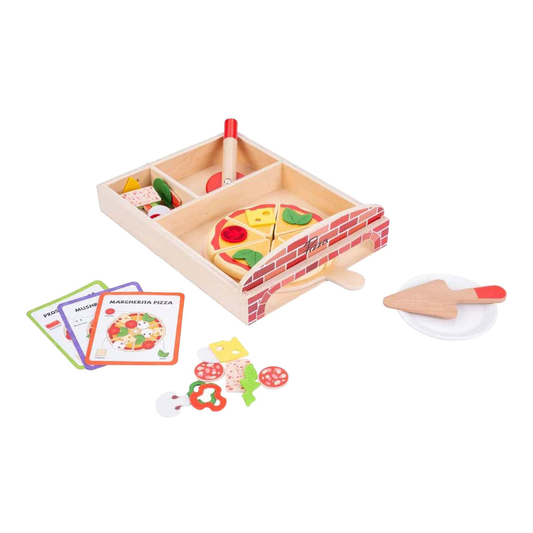 Juego de pizza gourmet de madera, 20 piezas
