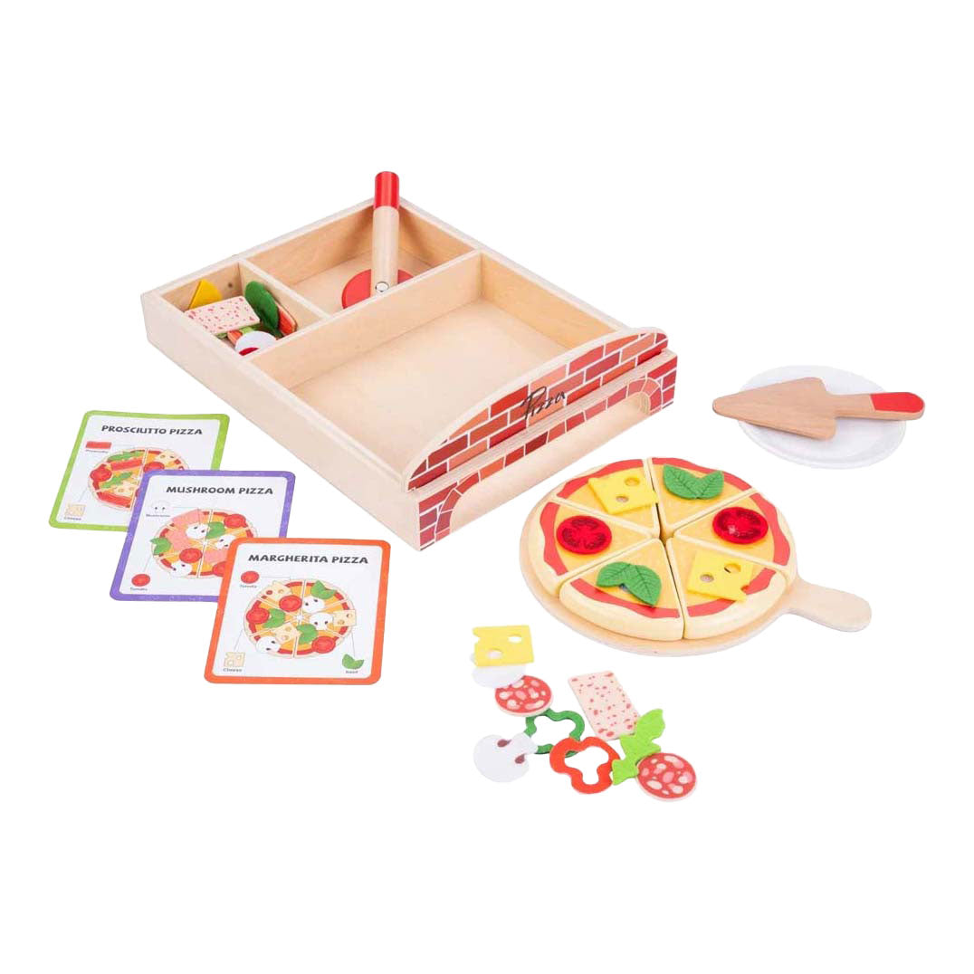 Juego de pizza gourmet de madera, 20 piezas