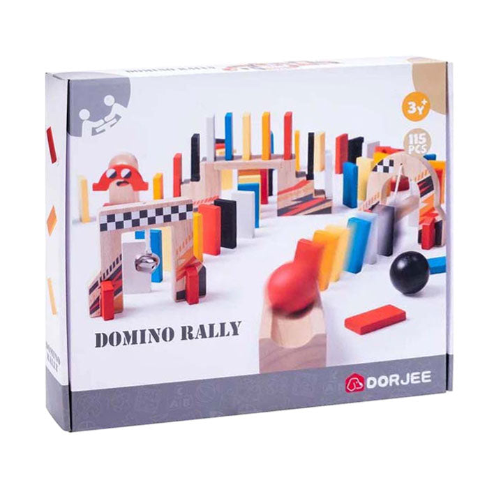 Dorjee Rally Dominesenen Wooden Play set 115 pezzi