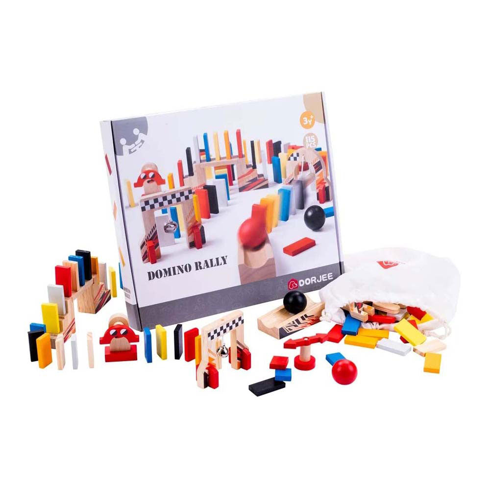 Dorjee Rally Dominesenen Wooden Play set 115 pezzi