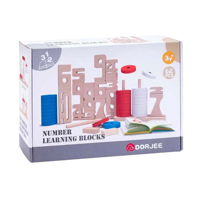 Dorjee houten telblokken, 62dlg.