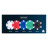 Longfield pokerset in zilveren koffer met 500 chips (11,5 g) – compleet met kaarten, dealer button dobbelstenen – engelhart - afbeelding 5