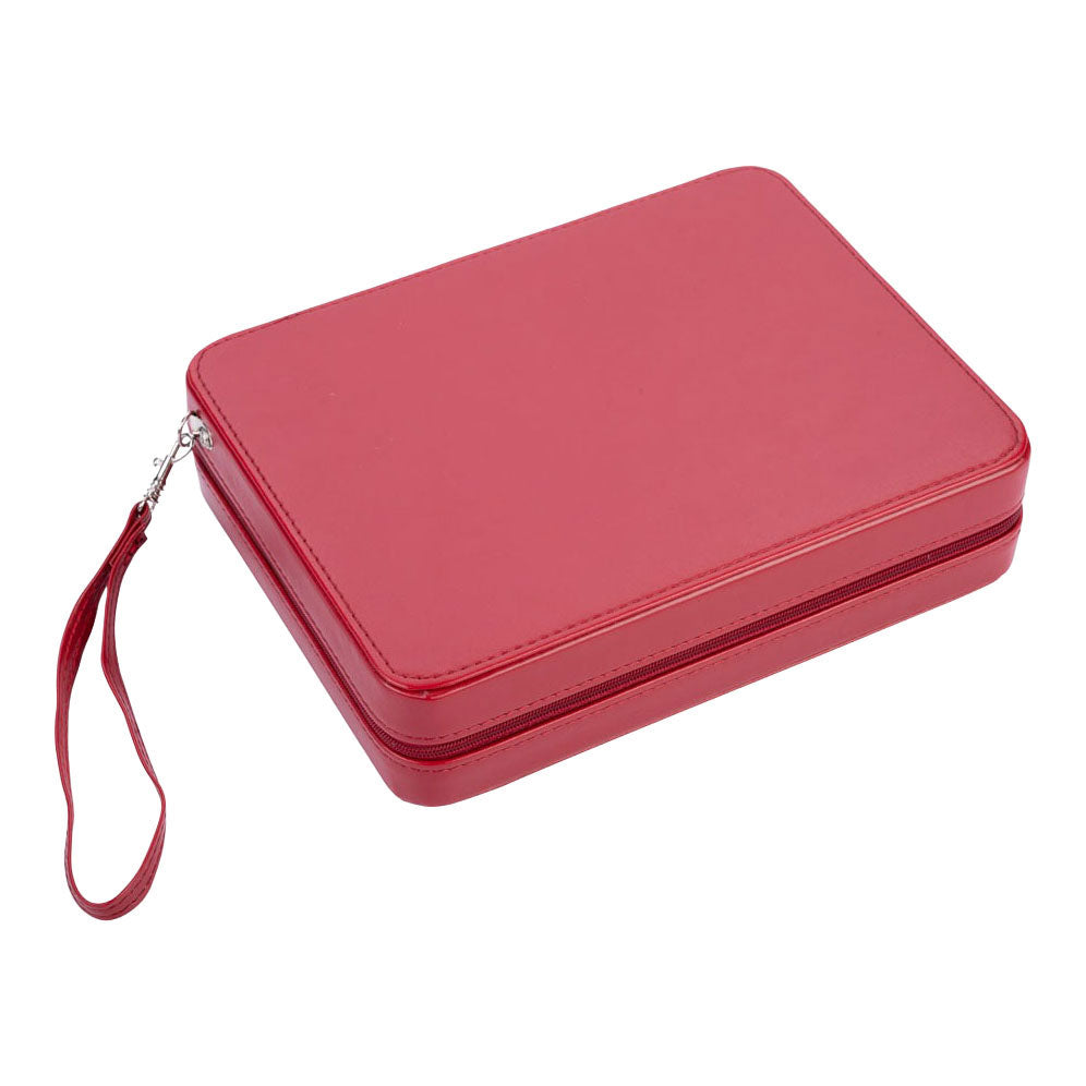 Juego de viaje de backgammon con cremallera - rojo