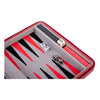 Juego de viaje de backgammon con cremallera - rojo