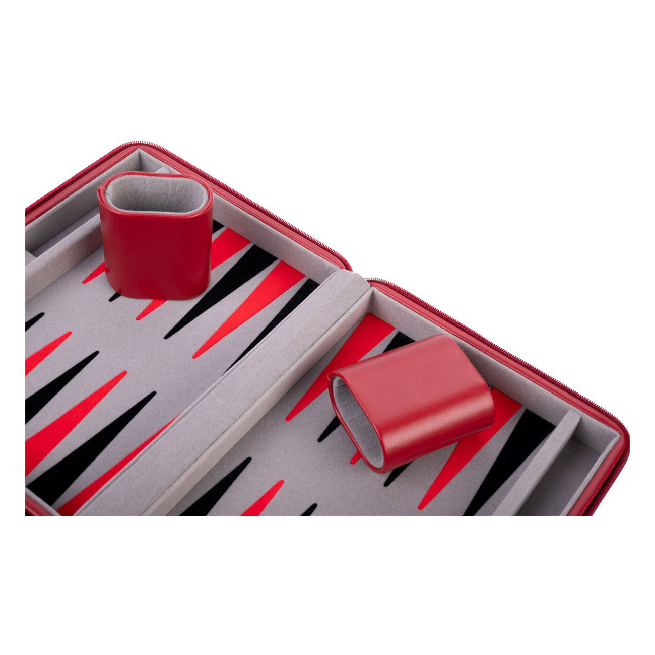 Juego de viaje de backgammon con cremallera - rojo