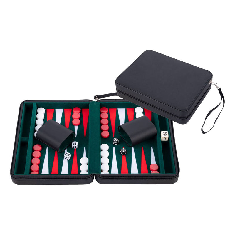 Gioco da viaggio backgammon Engelhart con cerniera - nero