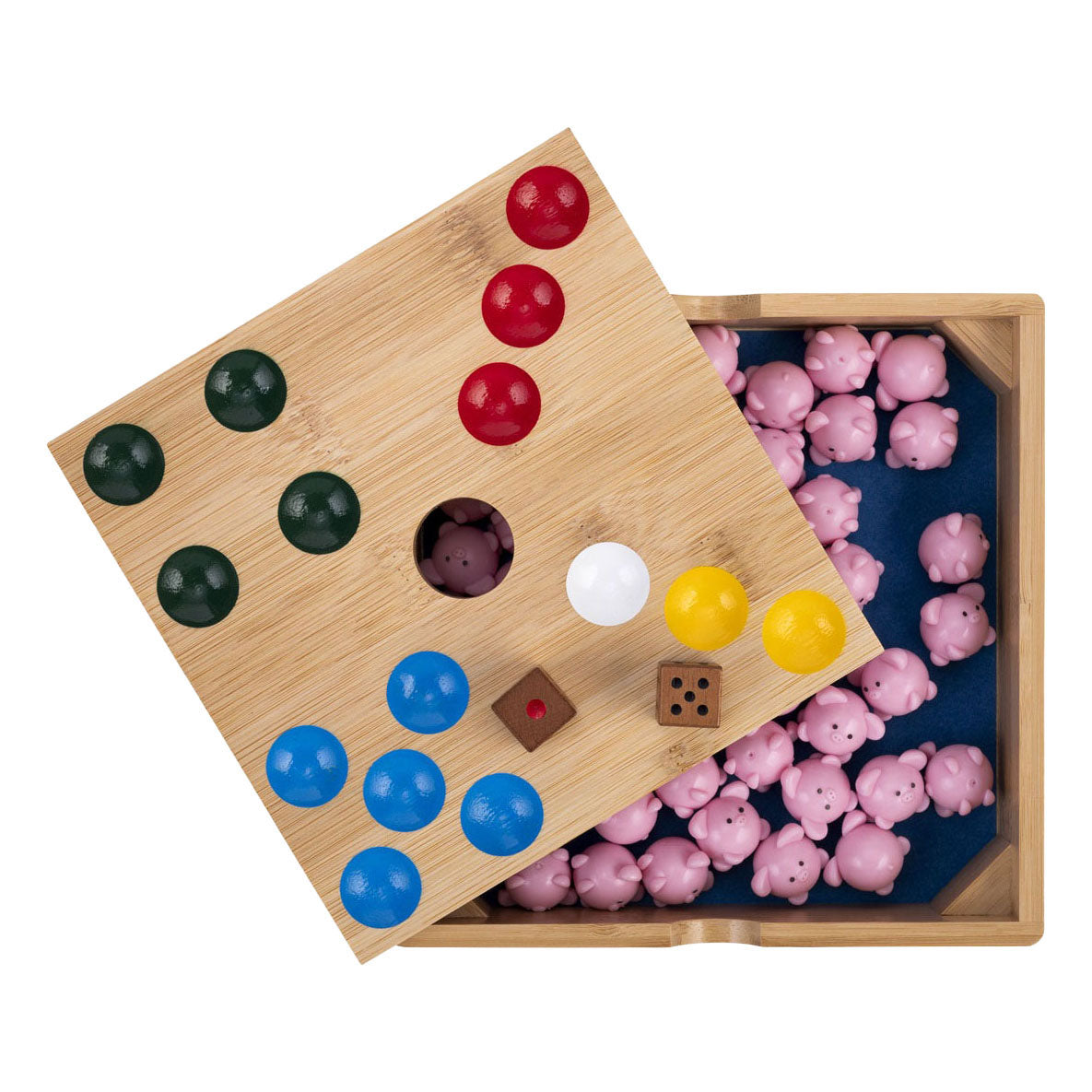 Gioco di maialini in bambù con maialini in silicone