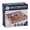 Engelhart edelstenen spel – walnoothout – 18,3 x 18,3 x 4 cm – inclusief 60 edelstenen – strategisch bordspel –