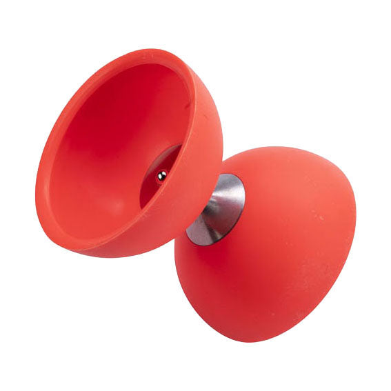 Diabolo Engelhart in gomma con bastoncini in alluminio rossi