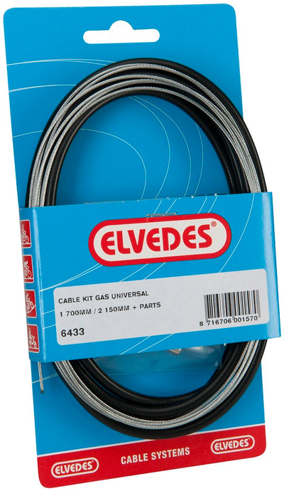 Elvedes Gas Cable Universal 1700 mm 2250 mm galvanizado negro (en el mapa)