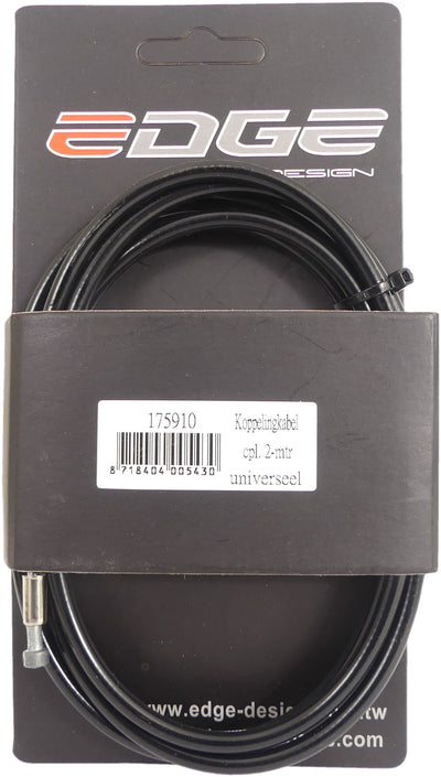 Edge koppelingskabel remkabel 1700 2000mm v-nippel - zwart