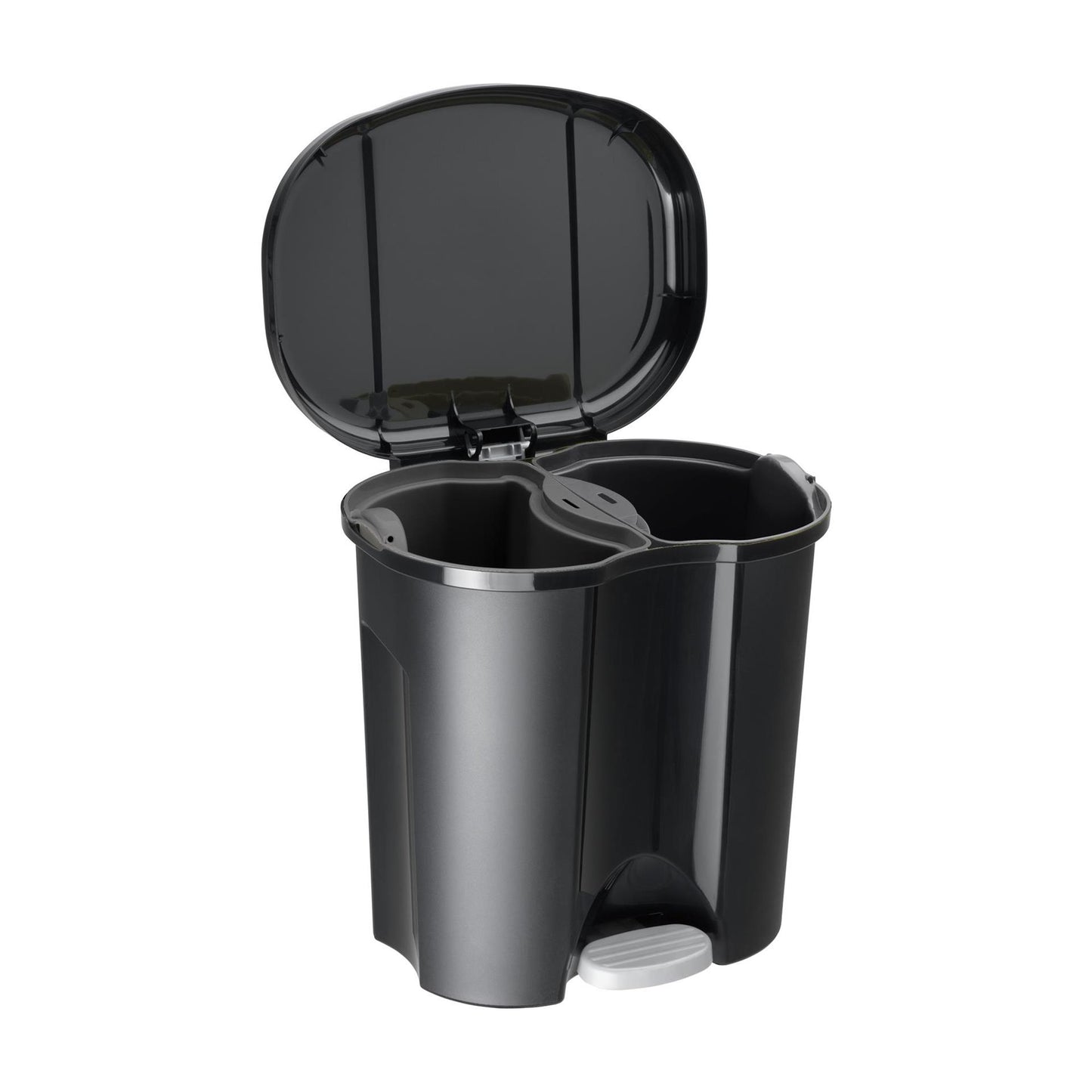 Separatore di rifiuti a pedale Rotho Pila 2x10l nero