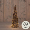 Cono illuminato della collezione Anna 60LED classicwarm 40cm funziona con batterie 3XAA con timer da 6 ore
