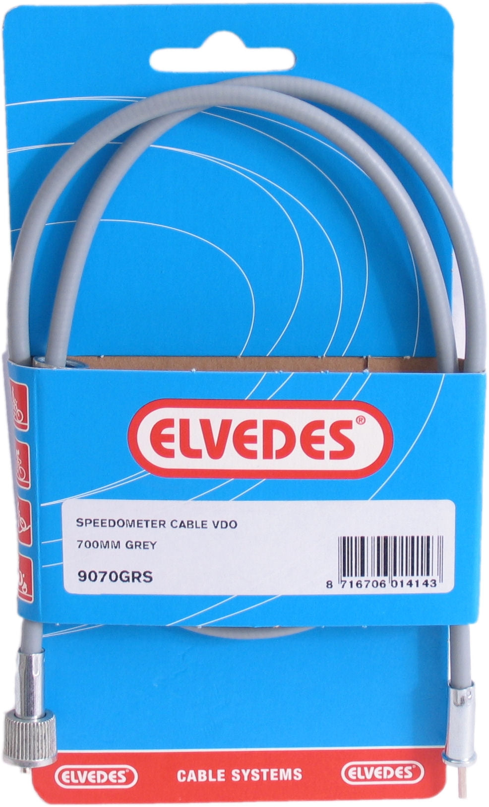 Elvedes Kilometertellerkabel VDO 70cm grijs