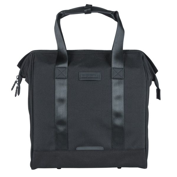 Borsa Basil grande shopper per biciclette nera | ganci mik | 23 l