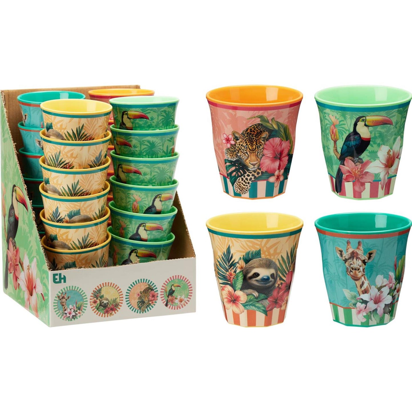 Eccellente tazza per casalinghi in melamina ø8,8xh9cm tropicale