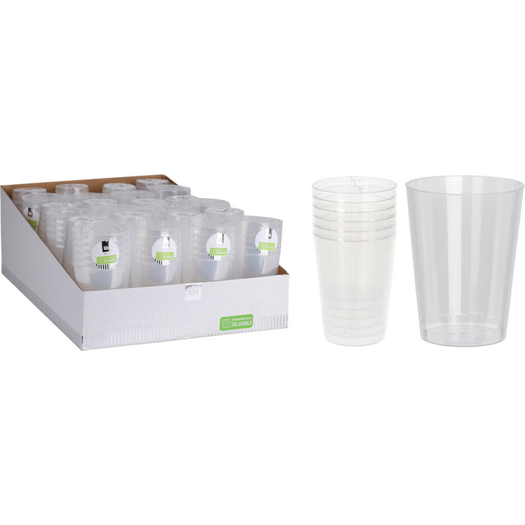 Excellent houseware drinking glass plastic 280ml set of 6