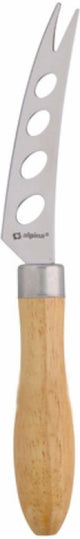Coltello Alpina per formaggi molli - 20 cm - manico in legno - lama seghettata con fori