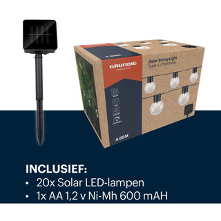 Guirnalda de iluminación de jardín con energía solar 4,9 m | 2 piezas