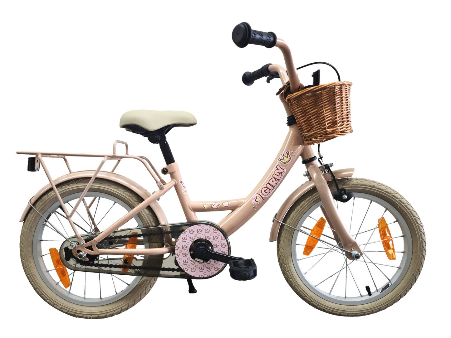 Bicicletta per bambini Bikefun da ragazza 16 pollici - con cestino e mozzo freno - rosa