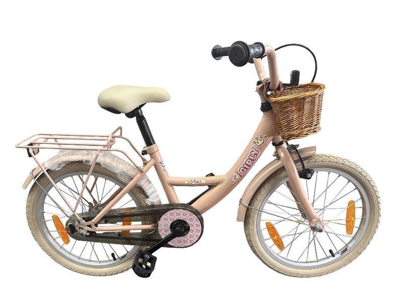 Bicicletta per bambini Bikefun da ragazza 18 pollici - con cestino e mozzo freno - rosa
