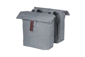 Basil Bolsa de bicicleta doble City Gray, repelente al agua, adecuado para bicicletas electrónicas, reflectantes, 28-32L