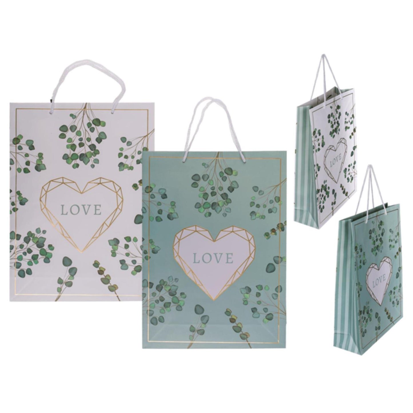 Borsa regalo Ootb love 25x8,5x34 cm verde bianco